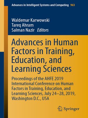 cover image of Advances in Human Factors in Training, Education, and Learning Sciences
